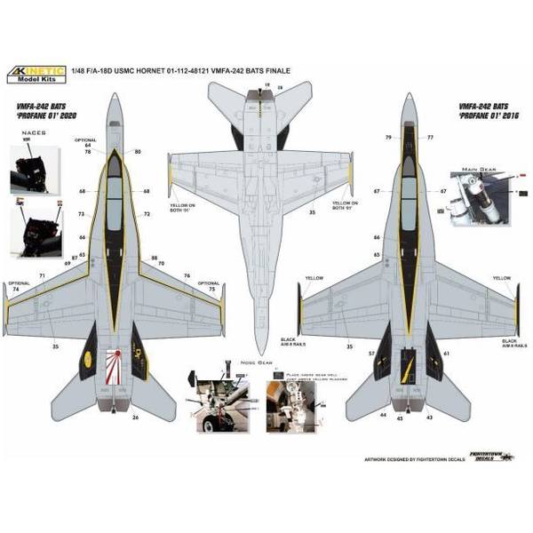 おまめ1 キネティック 48121 1/48 F/A-18D VMFA-242 バッツ 洒落 フィナーレ