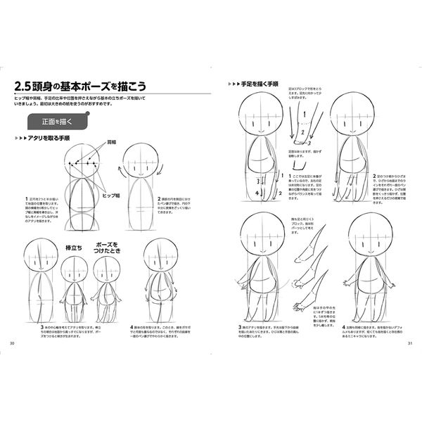 ミニキャラクターの描き分け ほんわか2.5/2/3頭身編