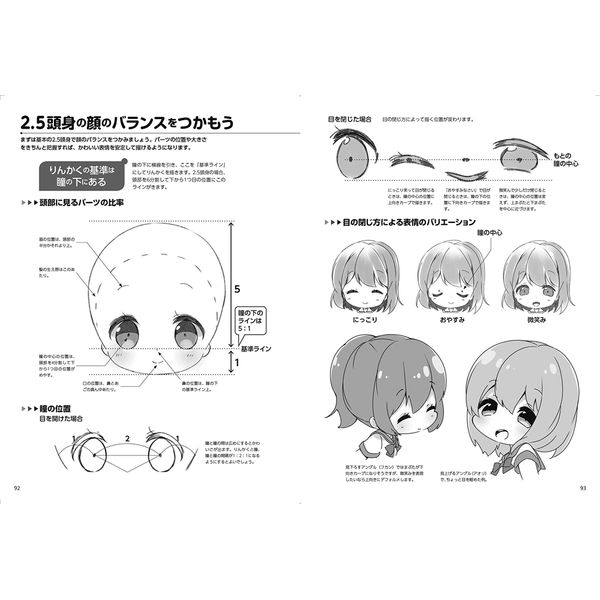 ミニキャラクターの描き分け ほんわか2.5/2/3頭身編