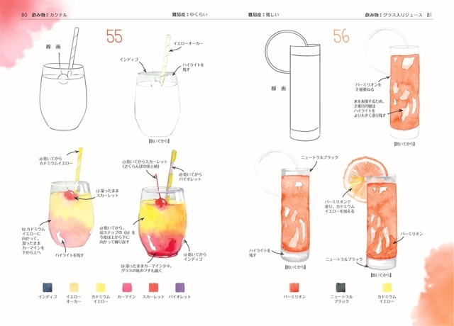 フルーツ・植物・お菓子からかわいい生き物まで かんたん！4ステップ水彩