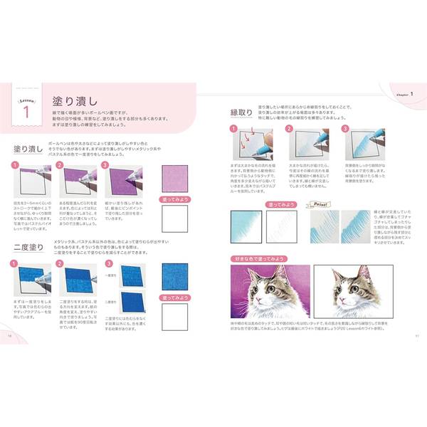 描き込み式リアルボールペン画レッスン　動物編