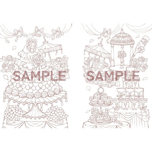 不思議の国のティータイム塗り絵