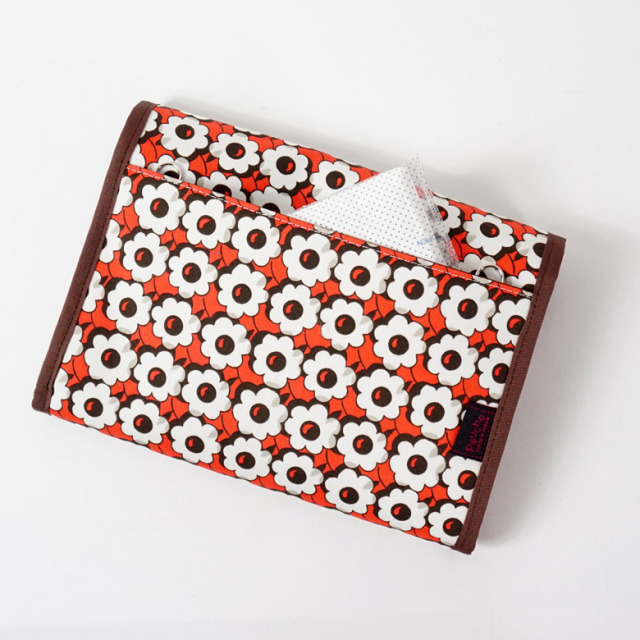 母子手帳ケース ジャバラ クッカ レッド 背面ポケット