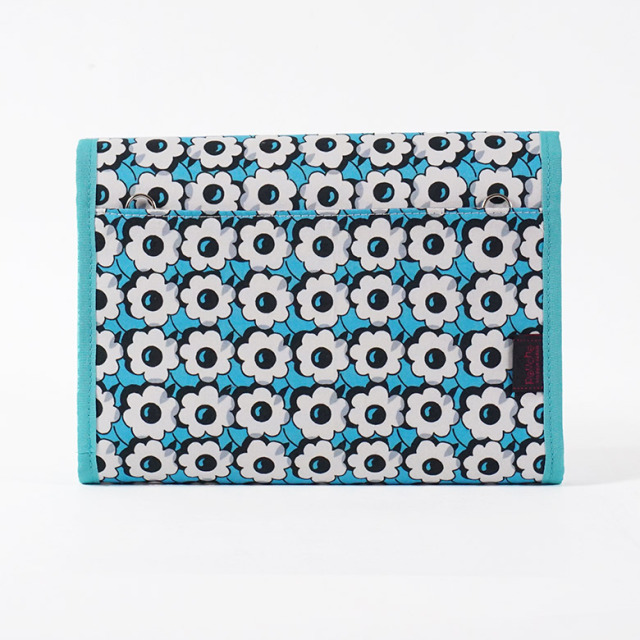 母子手帳ケース ジャバラ クッカ ブルー 背面