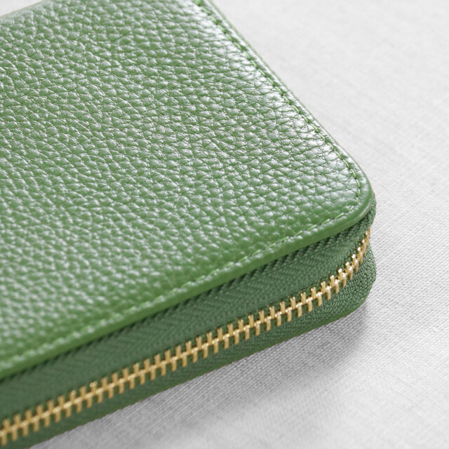 パワーストーン ツァボライト 牛革製 長財布【グリーン】 パワーストーン ツァボライト 牛革製 長財布【グリーン】 財布