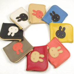 ミニ革財布：うさぎ：小さい財布、革小物：可愛い革製品