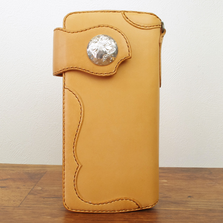 ハンドメイド長財布：手作りバイカーズ・レザーウォレット