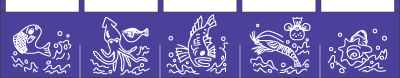 004021010 のれん/魚と波柄