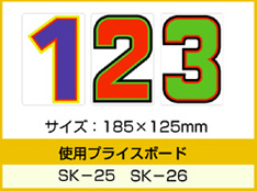 SK-25・SK-26用 数字 「0～9」セット プライスボード用数字 | SK-25MP プライス数字 自動車販売店向け