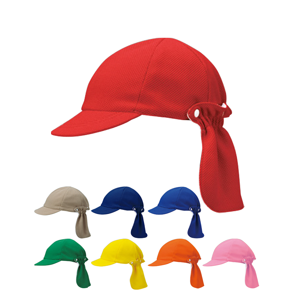 【10個以上～】KNC キッズネックカバー CAP 全8種 | フリーサイズ(53～57cm調整式) 吸水速乾 UVカット キャップ 帽子 名入れ可能