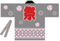 031013005　祭り袢天/グレー　