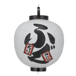Tb332 ふぐ(白) 15号丸型提灯 左右文字入 Φ42×H55cm | ビニール提灯 店舗向け提灯 ちょうちん
