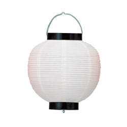 Ty209-7 9号丸洋紙提灯 白/黒枠 Φ24×H35cm | 店舗向け提灯 ちょうちん (T2906)