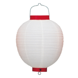 Ty210-9 10号丸洋紙提灯 白/赤枠 Φ27×H41cm | 店舗向け提灯 ちょうちん (T2100)