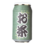 T5760 お茶 Φ23×H42cm 缶型提灯 和紙 | 室内装飾向け ちょうちん ※在庫限り※