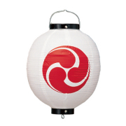 【ケース販売】Tb341 巴 10号丸型提灯 Φ27×H40cm ビニール 50個1ケース販売 | 祭り 装飾 ちょうちん