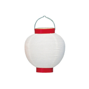 Ty206-9 6号丸洋紙提灯 白/赤枠 Φ17×H24cm | 店舗向け提灯 室内装飾用 ちょうちん (T2600)