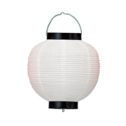 Ty209-7 9号丸洋紙提灯 白/黒枠 Φ24×H35cm | 店舗向け提灯 ちょうちん (T2906)