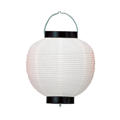 Ty209-7 9号丸洋紙提灯 白/黒枠 Φ24×H35cm | 店舗向け提灯 ちょうちん (T2906)