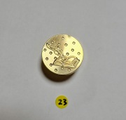 シーリングスタンプヘッド  023.羽ペンとノートA　25mm　【クリアランスセール半額】