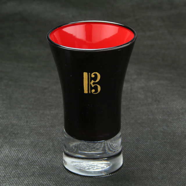 会津塗 ガラス漆器 清酒杯 ハ音記号 アルト記号 ヴィオラ記号 音楽雑貨 音楽グッズ 音楽ギフト 音楽小物