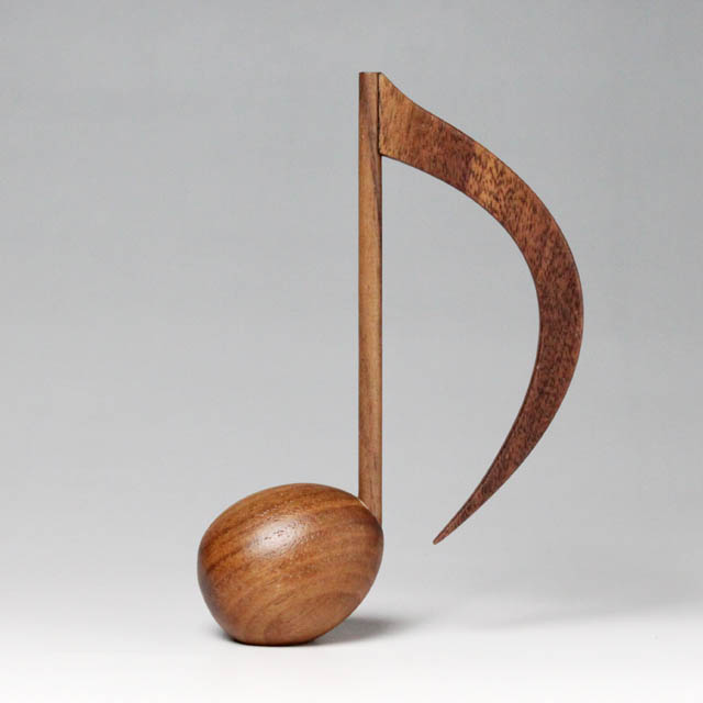 銘木 ペーパーウェイト 8分音符 ウォルナット 音楽雑貨 音楽ギフト