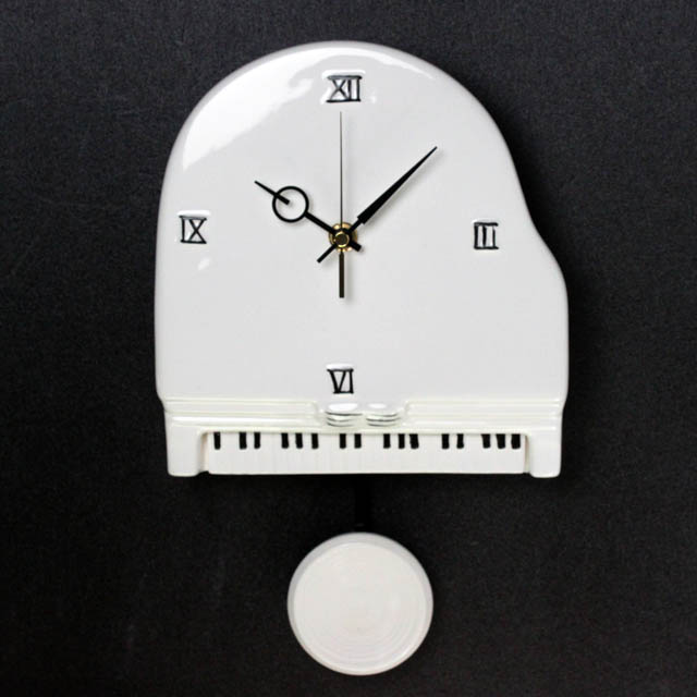 陶器 振り子時計 グランドピアノ 音楽雑貨 音楽グッズ