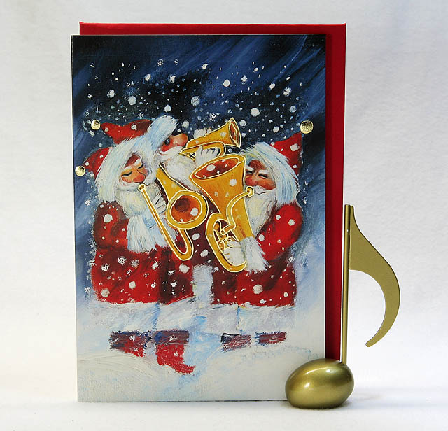 クリスマスカード サンタクロースのブラストリオ （封筒付き） 音楽