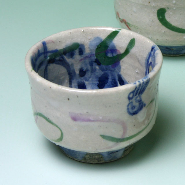 九谷焼 ふくろう ぐい呑み チェロ 弦楽器 音楽雑貨 音楽グッズ 音楽ギフト 上田さかえ