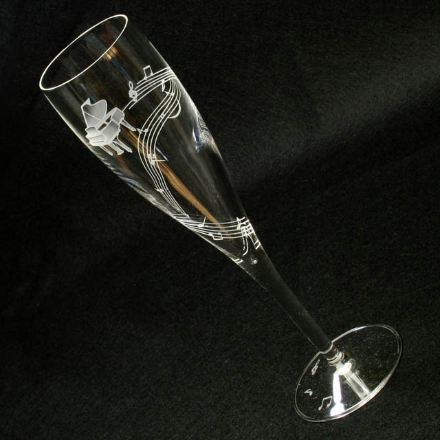 クリスタル シャンパングラス グランドピアノ ◎ ○ 音楽雑貨