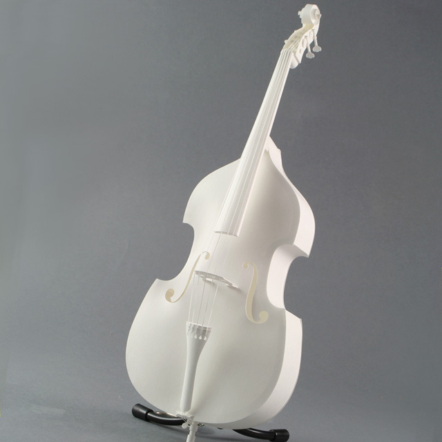 コントラバス Contrabass Doublebass stringbass 弦楽器 ペーパークラフト paper-crafting HANDSON 音楽雑貨 音楽グッズ 音楽ギフト