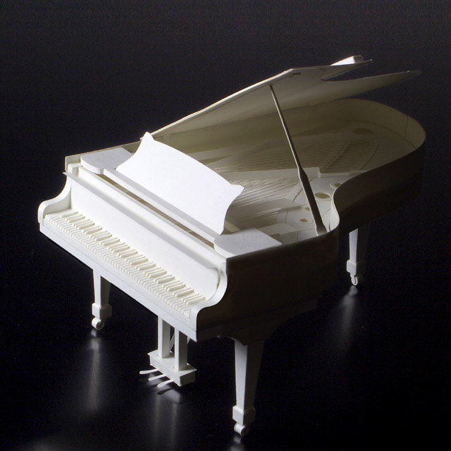 グランドピアノ 鍵盤楽器 ペーパークラフト paper-crafting HANDSON 音楽雑貨 音楽グッズ 音楽ギフト
