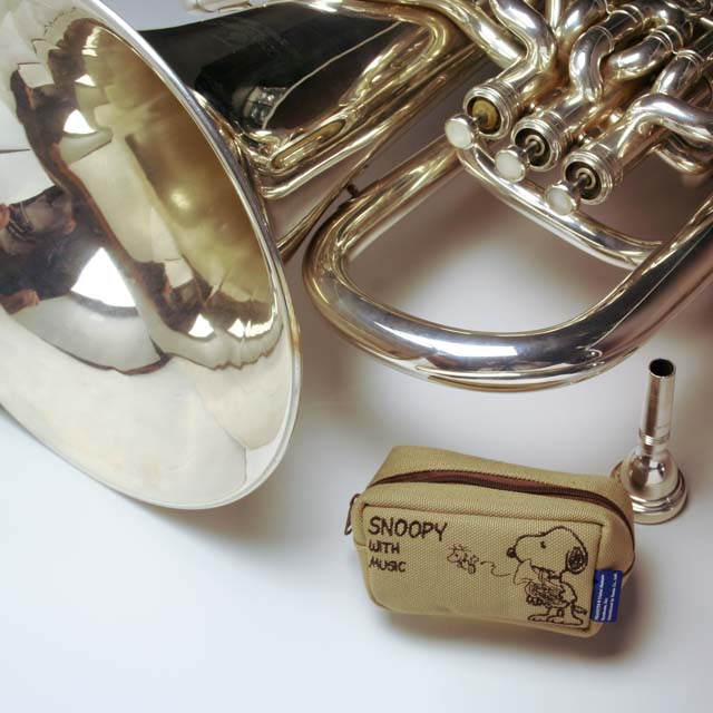 クッション入りマウスピースケース ユーフォニアム スヌーピー 音楽雑貨 音楽グッズ 楽器用品 音楽ギフト