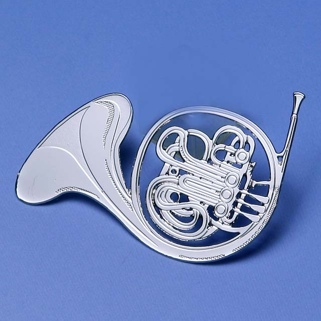 フレンチホルン French Horn デザインクリップ ステンレス 音楽雑貨 音楽グッズ 音楽ギフト 記念品