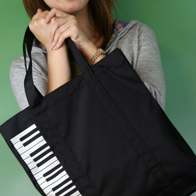 レッスンバッグ ピアノ 鍵盤 トートバッグ 音楽雑貨 音楽グッズ 音楽小物