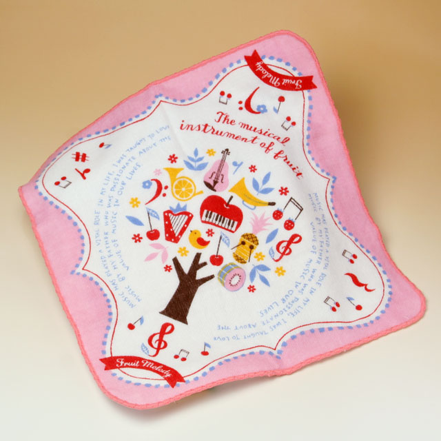 フルーツメロディ ハンドタオル 音楽雑貨 音楽グッズ