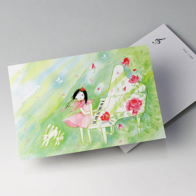 唐沢静 ポストカード 絵葉書 音楽雑貨 Little Pianist