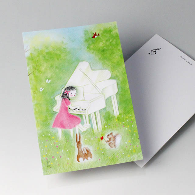 唐沢静 ポストカード 絵葉書 音楽雑貨 Little Pianist