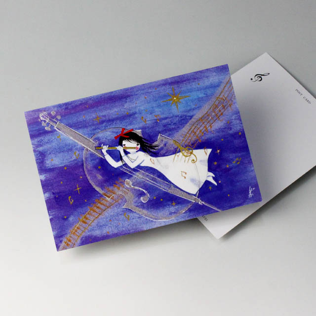 唐沢静 ポストカード 絵葉書 音楽雑貨 Little flutist