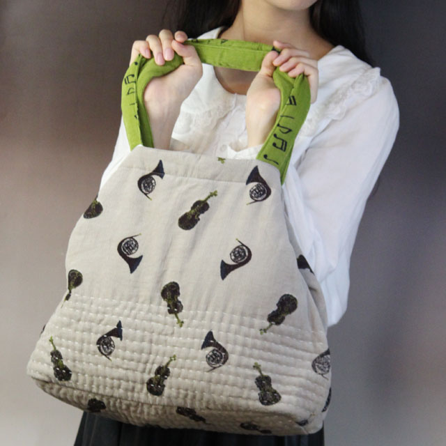 ホルン ヴァイオリン キルトバッグ 音楽雑貨 音楽グッズ