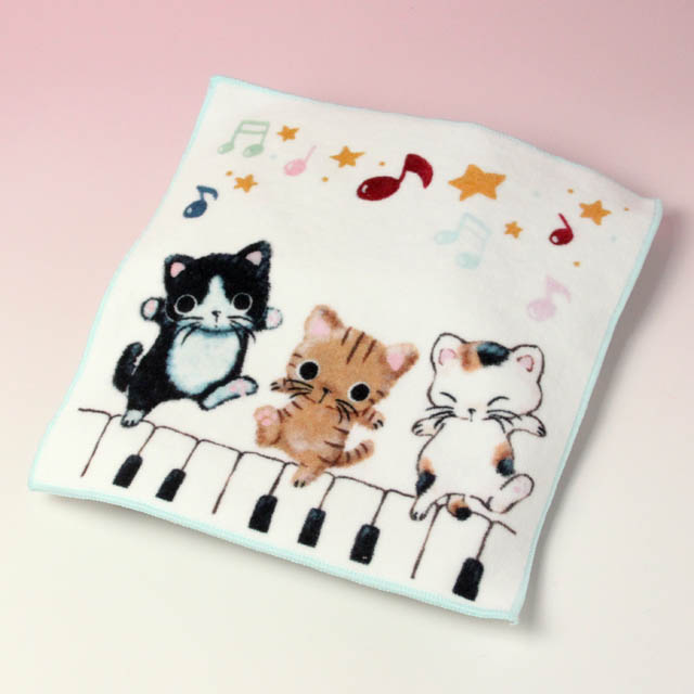 ハンドタオル Yamaneko ピアノ鍵盤 音楽雑貨 音楽グッズ