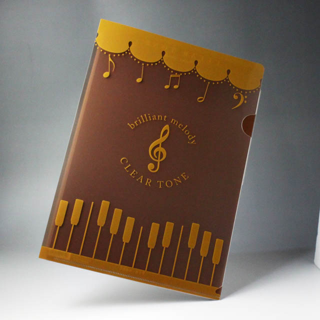 クリアファイル クリアフォルダ 音楽雑貨 音符 ト音記号 鍵盤