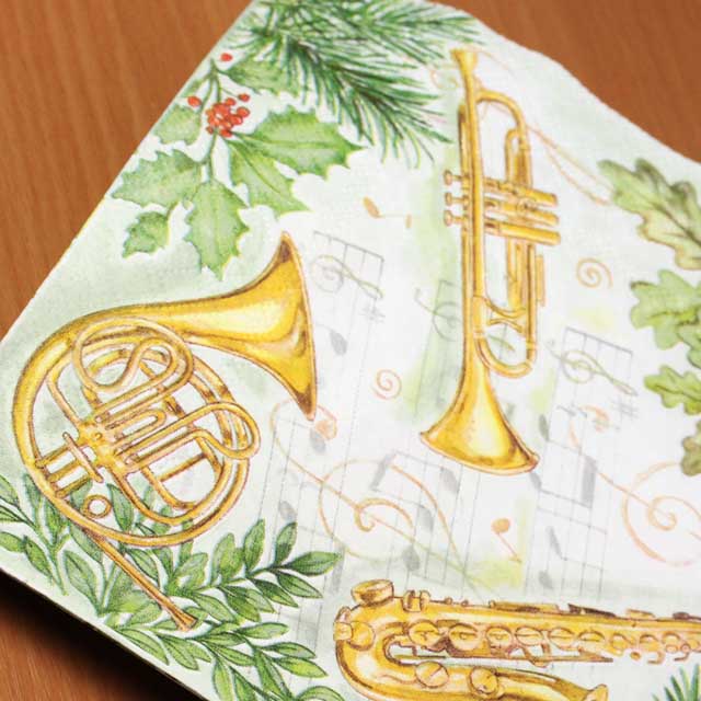 ペーパーナプキン ホルン トランペット 音楽雑貨 音楽グッズ