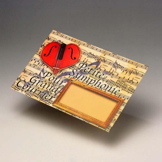 封筒 弦楽器 楽譜 ハート 音楽雑貨
