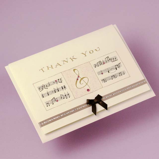 Thank You カード Swarovski ト音記号 音楽雑貨