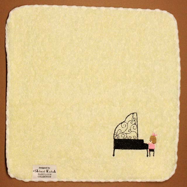音楽雑貨 タオルハンカチ ShinziKatoh ピアノ 鍵盤 音符