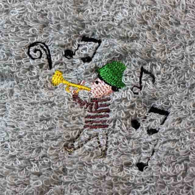 音楽雑貨 タオルハンカチ ShinziKatoh トランペット 鍵盤 音符