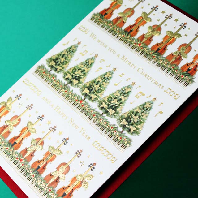 クリスマスカード ヴァイオリン 音楽雑貨
