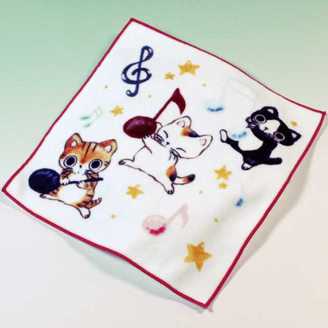ハンドタオル Yamaneko 音符 音楽雑貨 音楽グッズ