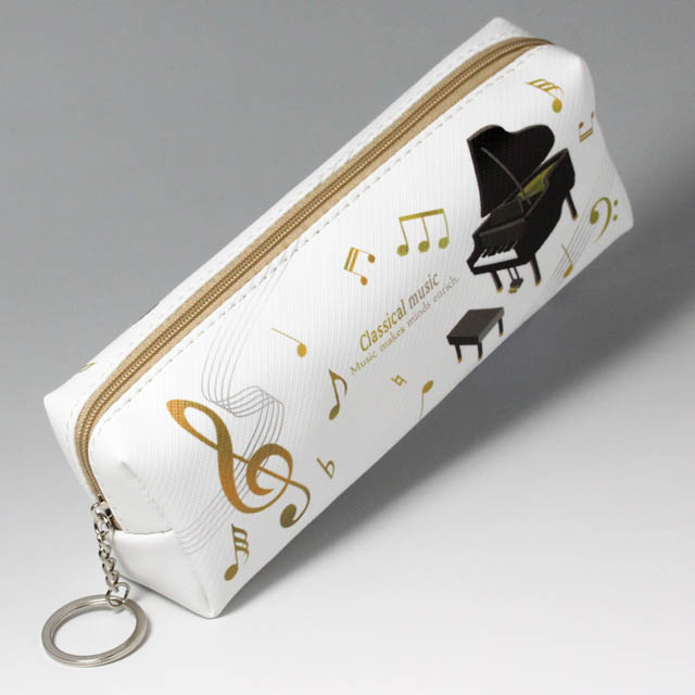 スクエア ペンポーチ グランドピアノ ト音記号 音楽雑貨 音楽グッズ